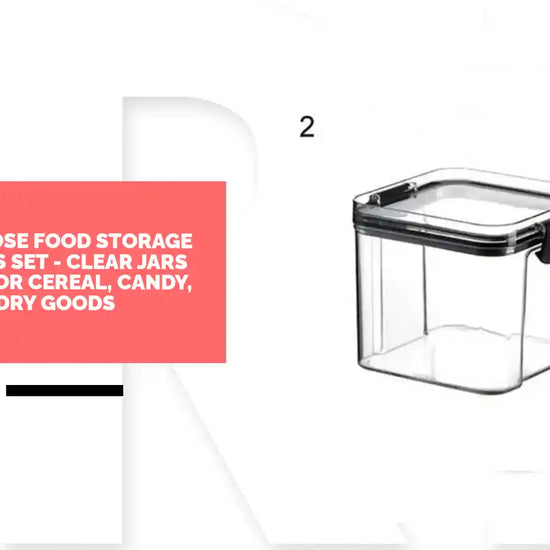 Multipurpose Food Storage Containers Set - Clear Jars with Lids for Cereal, Candy, and Dry Goods by@Outfy
