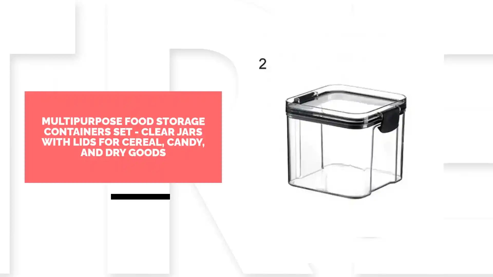 Multipurpose Food Storage Containers Set - Clear Jars with Lids for Cereal, Candy, and Dry Goods by@Outfy